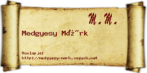 Medgyesy Márk névjegykártya